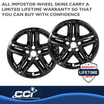 Coast2Coast Wheel Skin, 17 in, 5 Split Spokes, Gloss Black, Set Of 4 - IMP460BLK