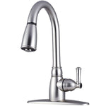 Dura Faucet Faucet, 15 in Pull Down Spout, 1 Hole/3 Hole Application, 1/2 in NPS Riser Connection - DF-PK160-SN