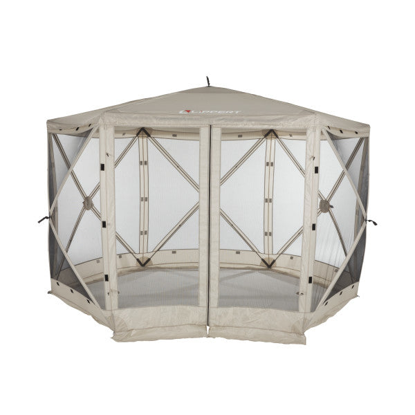Lippert Portable Canopy, 92-1/2 in Height x 143-3/4 in Diameter, 107 Square ft Space For 4 To 6 People, 11 Millimeter Fiberglass Poles - 2021123289