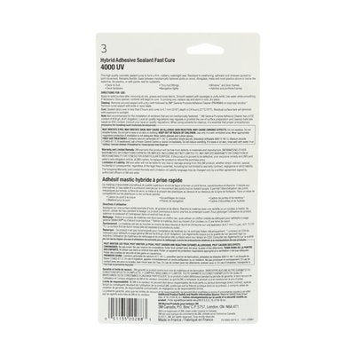 3M Adhesive Sealant, 3M 4000 UV Fast Cure, Used To Bond Aluminum/Wood/Gelcoat And Fiberglass, 3 oz Tube - 05280