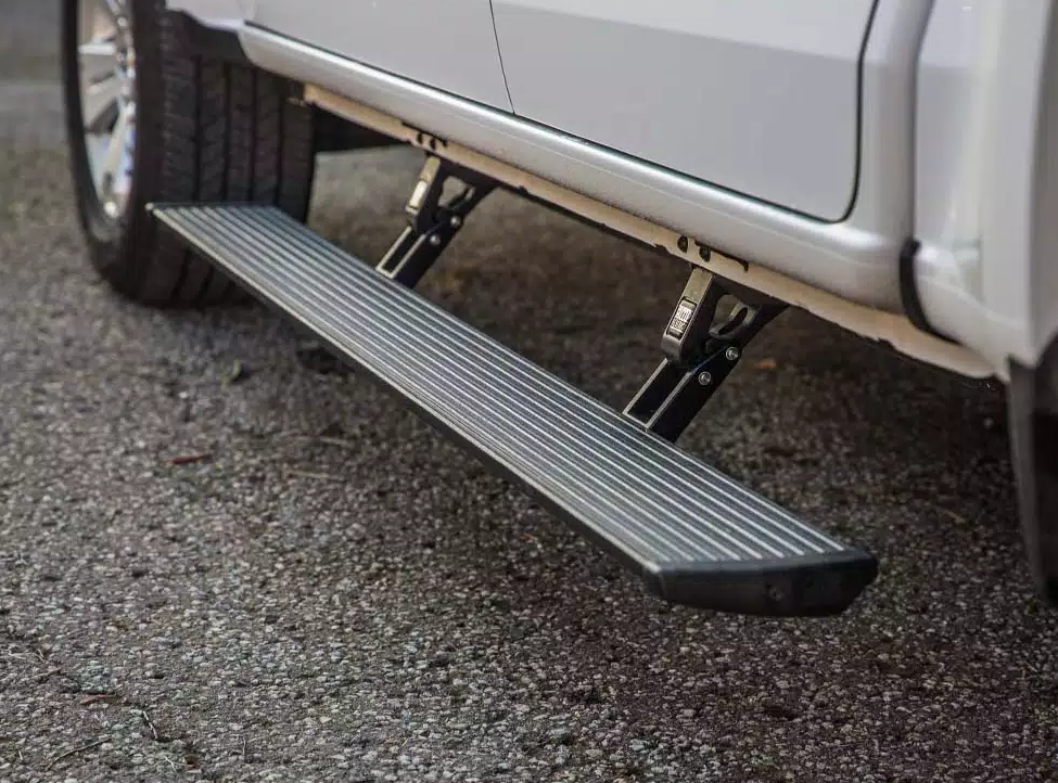 AMP Research Running Board, Textured Powder Coated, Black, Die Cast Aluminum - 76153-01A