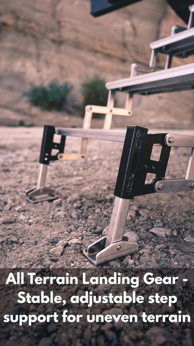 Torklift Entry Step, 6 Manual Folding Steps: 20 in Step Width x 8 in Tread Depth and 6 in Rise, 14 to 15 in Collapsed Height - A7806
