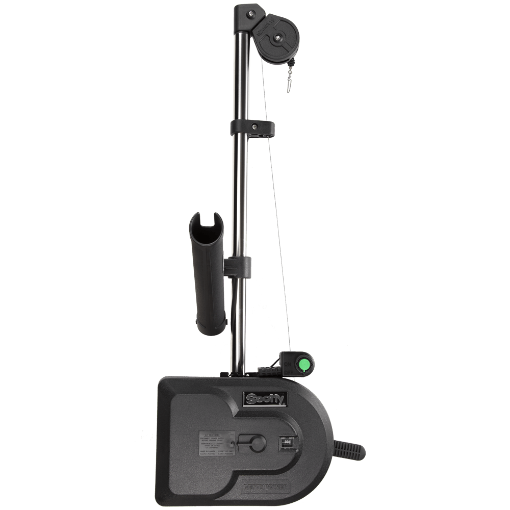 Scotty Inc. Downrigger, 2125 Marinco 12 V Plug And Receptacle With 40 in Power Cord, 16 Position Swivel Mounting Base, Black - 1101