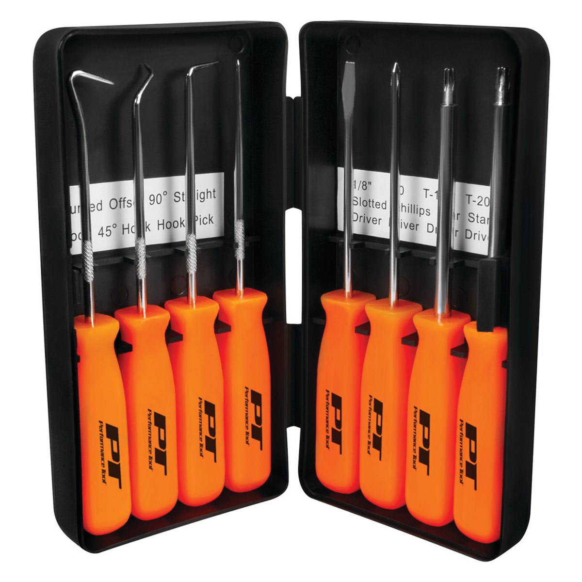 Performance Tool Hook And Pick Tool Set, Chrome Vanadium Steel Shafts With Magnetic Tips, 8 Pieces, Set of 8 - W941