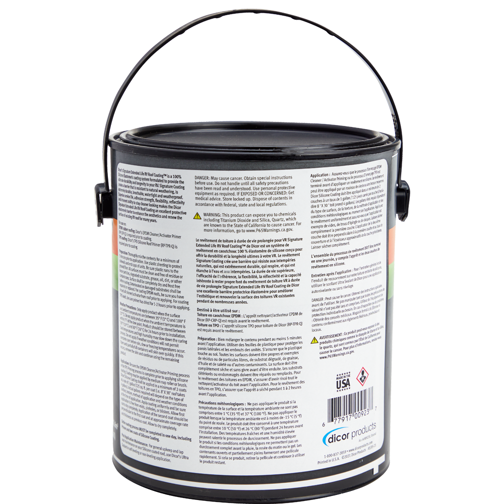 Dicor Corp. Roof Coating, Covers Up To 125 Square ft Per gal, White, 1 gal Can - RP-SELRC-1