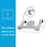 Camco Towel Rack, Fits Doors Up To 3/4 in Thick, 8-1/2 in Length x 4-5/8 in Width x 2-1/4 in Depth, Stainless Steel - 53381