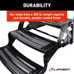 Lippert Entry Step, 3 Manual Folding Steps, 24 in Width x 7 in Depth, With 7 in Rise - 432687