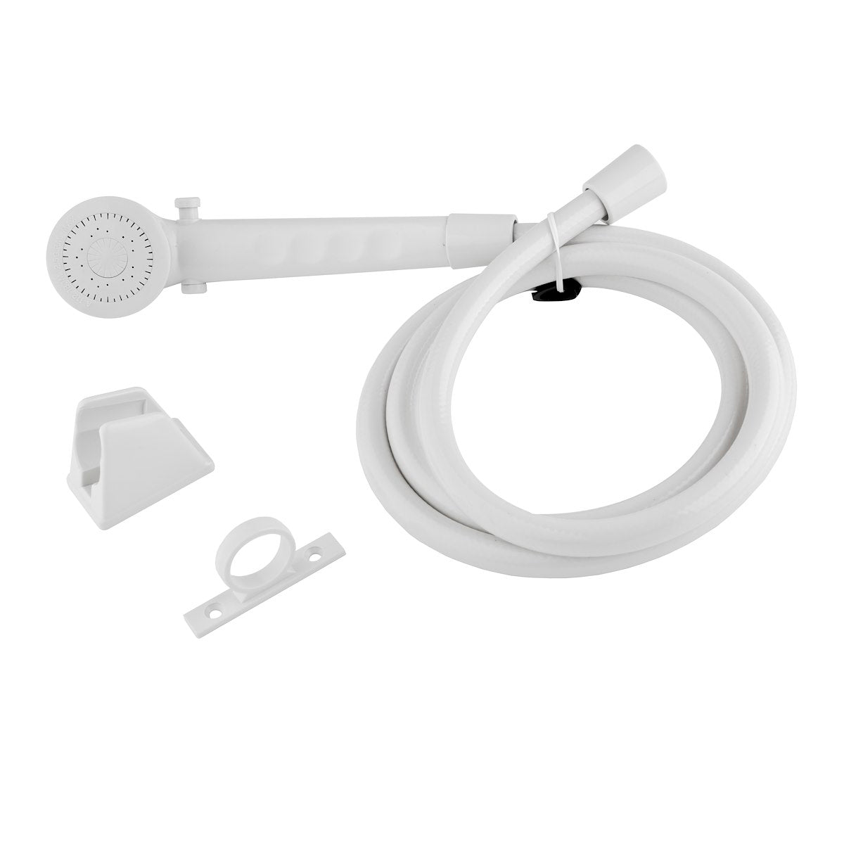 Dura Faucet Shower Head, Hand-Held With 60 in Reinforced Vinyl Hose, White - DF-SA130-WT