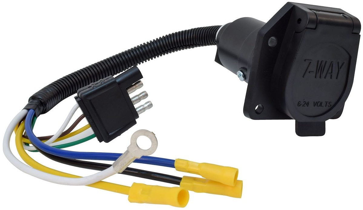 Valterra Trailer Wiring Connector Adapter, 7-Way Pin To 4 Flat - A10-7084