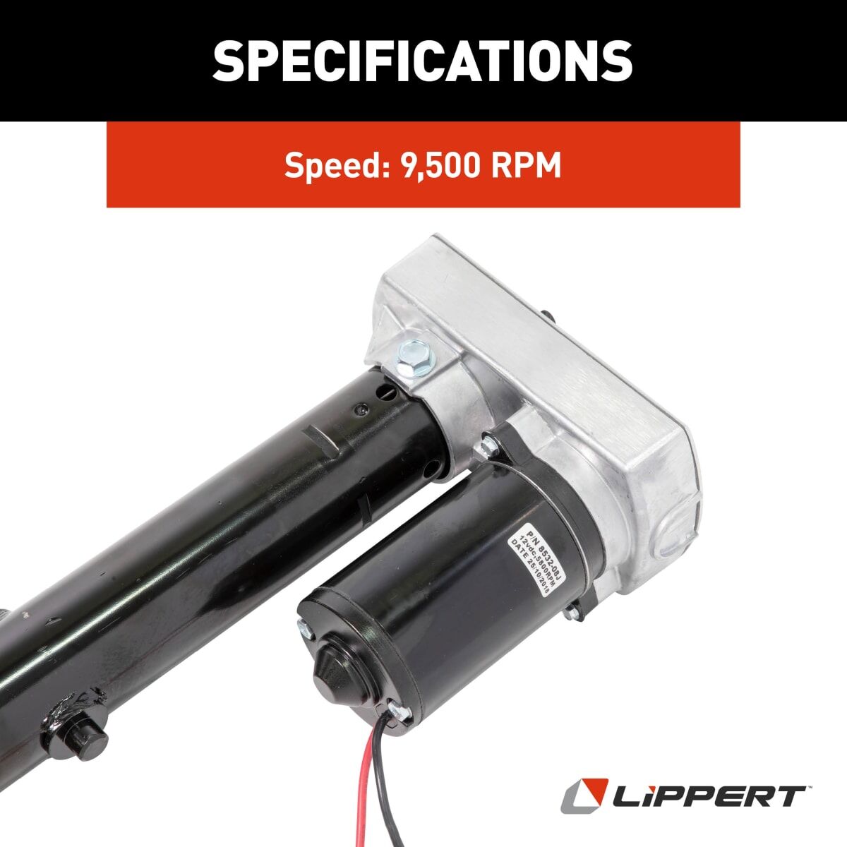 Lippert Slide Out Linear Actuator, 9500 RPM, 30 amp, 12 V DC - 168956