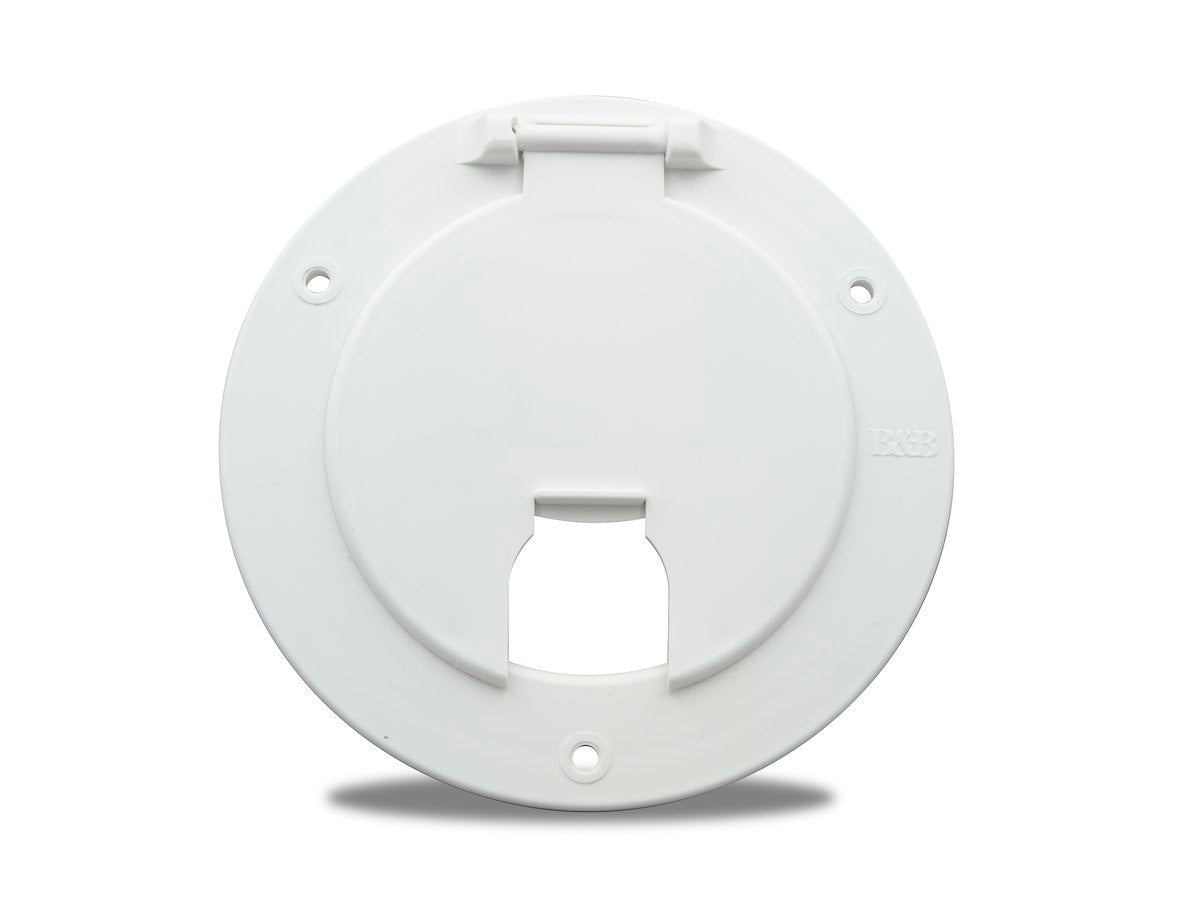 B&B Molders Electrical Cord Hatch, For Use With Up To 30 amp/50 amp Cords, 5-1/8 in Diameter x 2-3/8 in Depth, 3-1/2 in Cutout Diameter - 94331