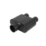 Flowmaster Exhaust Muffler, Super 10 Series, Dual 2-1/2 in Offset Outlet, 6-1/2 in Body/12-1/2 in Overall Length - 8430152