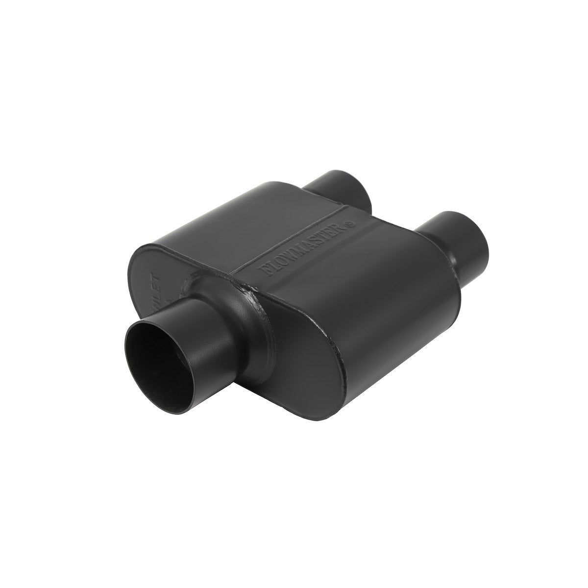 Flowmaster Exhaust Muffler, Super 10 Series, Dual 2-1/2 in Offset Outlet, 6-1/2 in Body/12-1/2 in Overall Length - 8430152