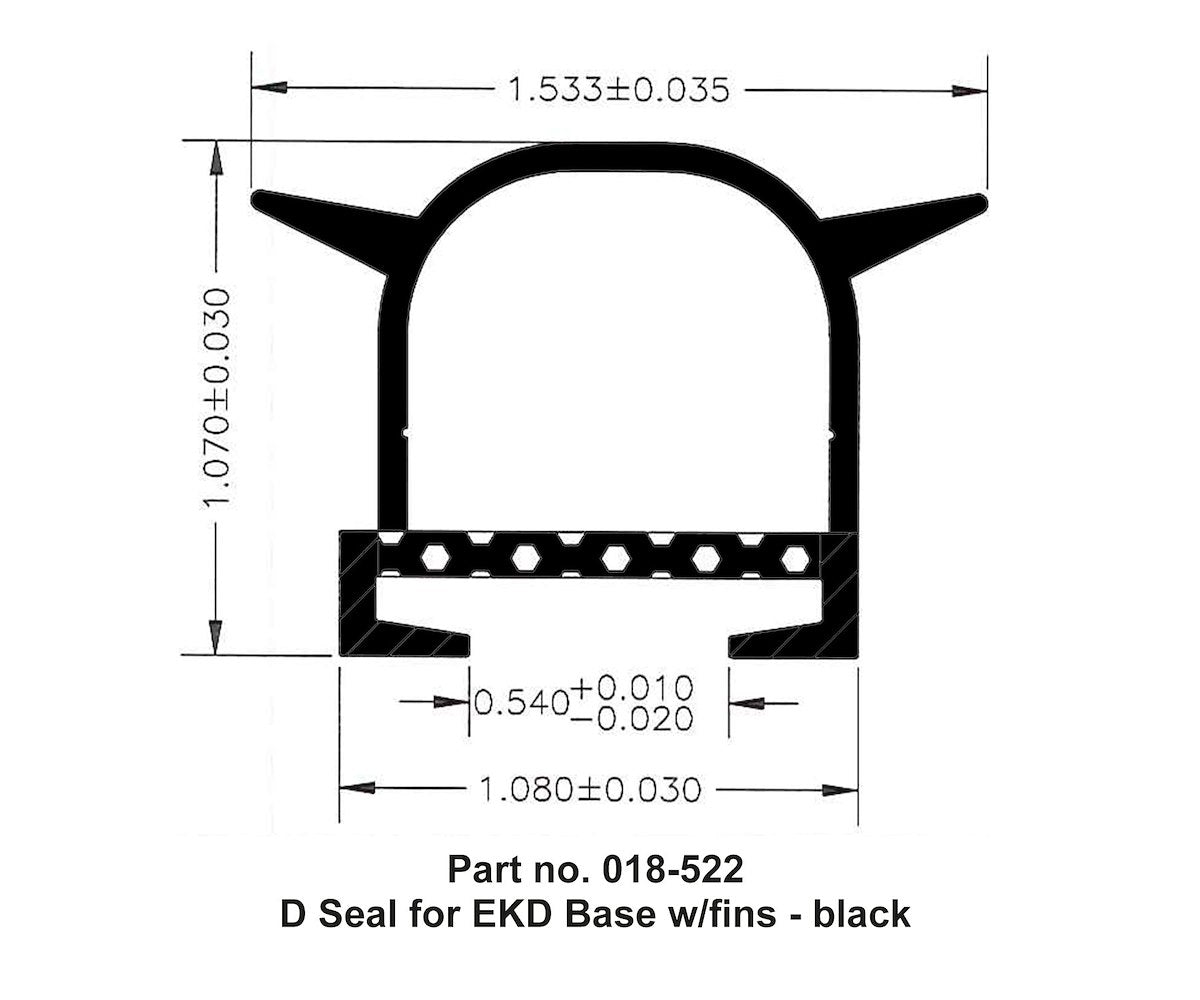 AP Products Slide Out Seal, 1-1/2 in Width x 1 in Height x 40 ft Length, Black - 018-522