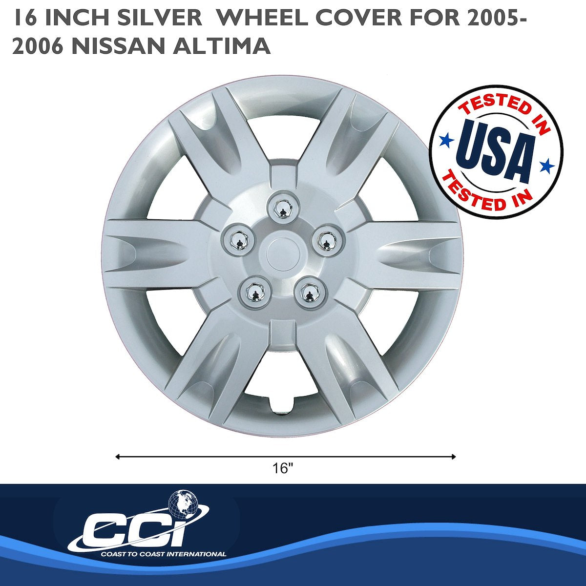 Coast2Coast Wheel Cover, 16 in, 6 Spoke, Set Of 4 - IWCB887216S