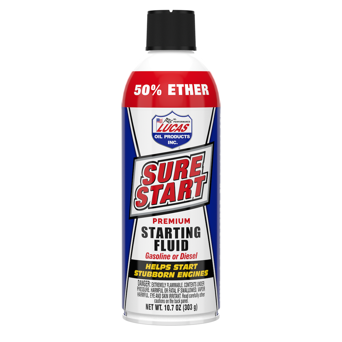 Lucas Oil Starting Fluid, 50 Percent Ether, 10 oz Bottle - 11238