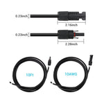 Renogy Solar Panel Cable, 10 ft Length, 10 AWG, Set Of 2 - RNG-AK-10FT-10-G1-US