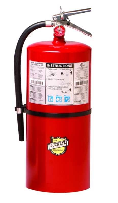 Buckeye Fire Fire Extinguisher, UL/ULC Rated 10-A:120-B:C, 20 lb Bottle, Steel - 12120
