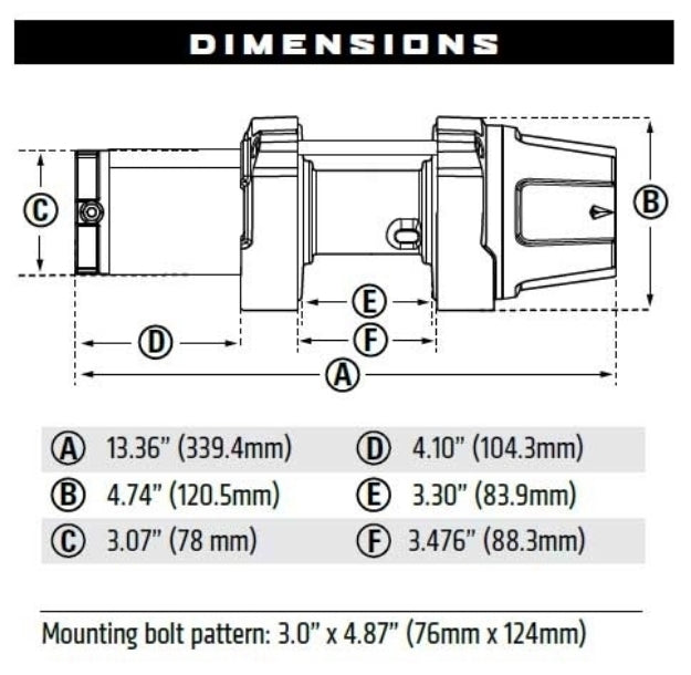 Warn Winch, VRX 35-S, 12 V, 3500 lb Line Pull Capacity - 101030