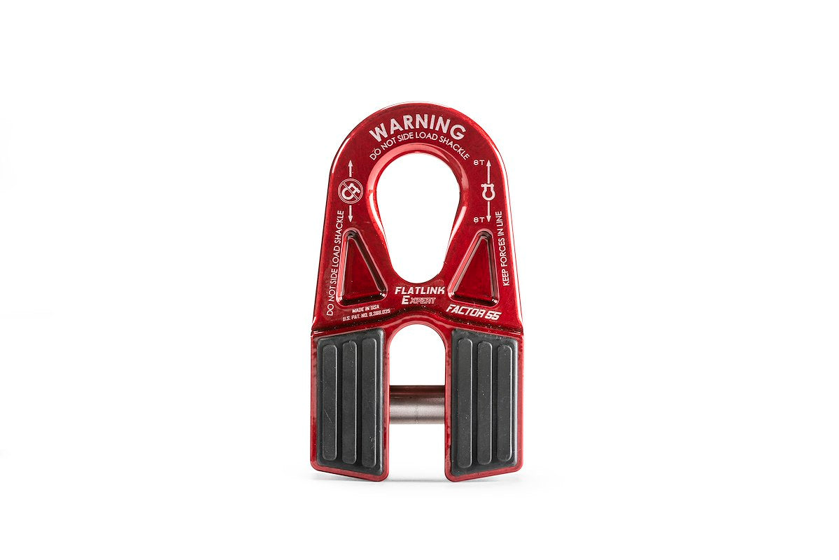 Factor 55 Winch Cable Shackle Mount, Fits 3/8 in Steel Cable/Synthetic Winch Rope, 16000 lb Load Capacity, Red - 00080-01
