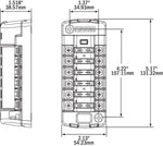 Blue Sea Fuse Block, 32 V DC, 30 amp Per Circuit/40 amp Per Jumped Circuit Group, With 6 Circuits/Protective Cover - 5035-BSS