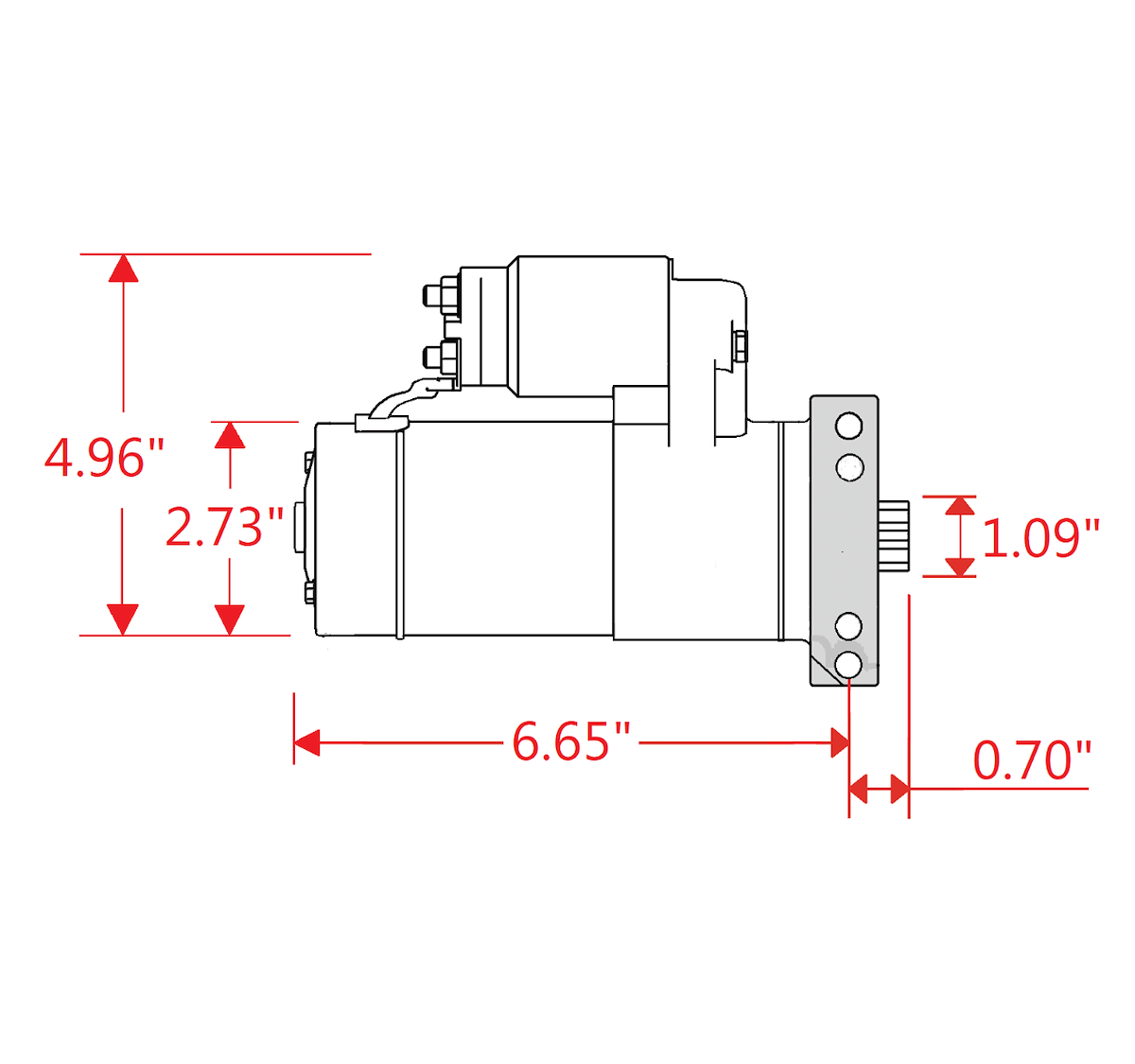 Powermaster Starter, 4.4:1 Gear Reduction Ratio, 153 Or 168 Tooth Count - 9100