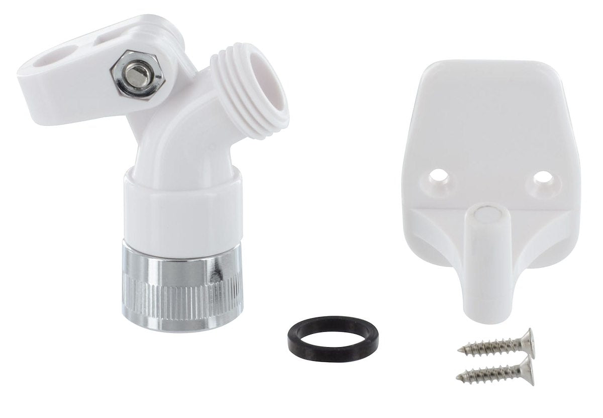 Phoenix Products Shower Head Mount, Chrome Plated Connector, White - PF276003