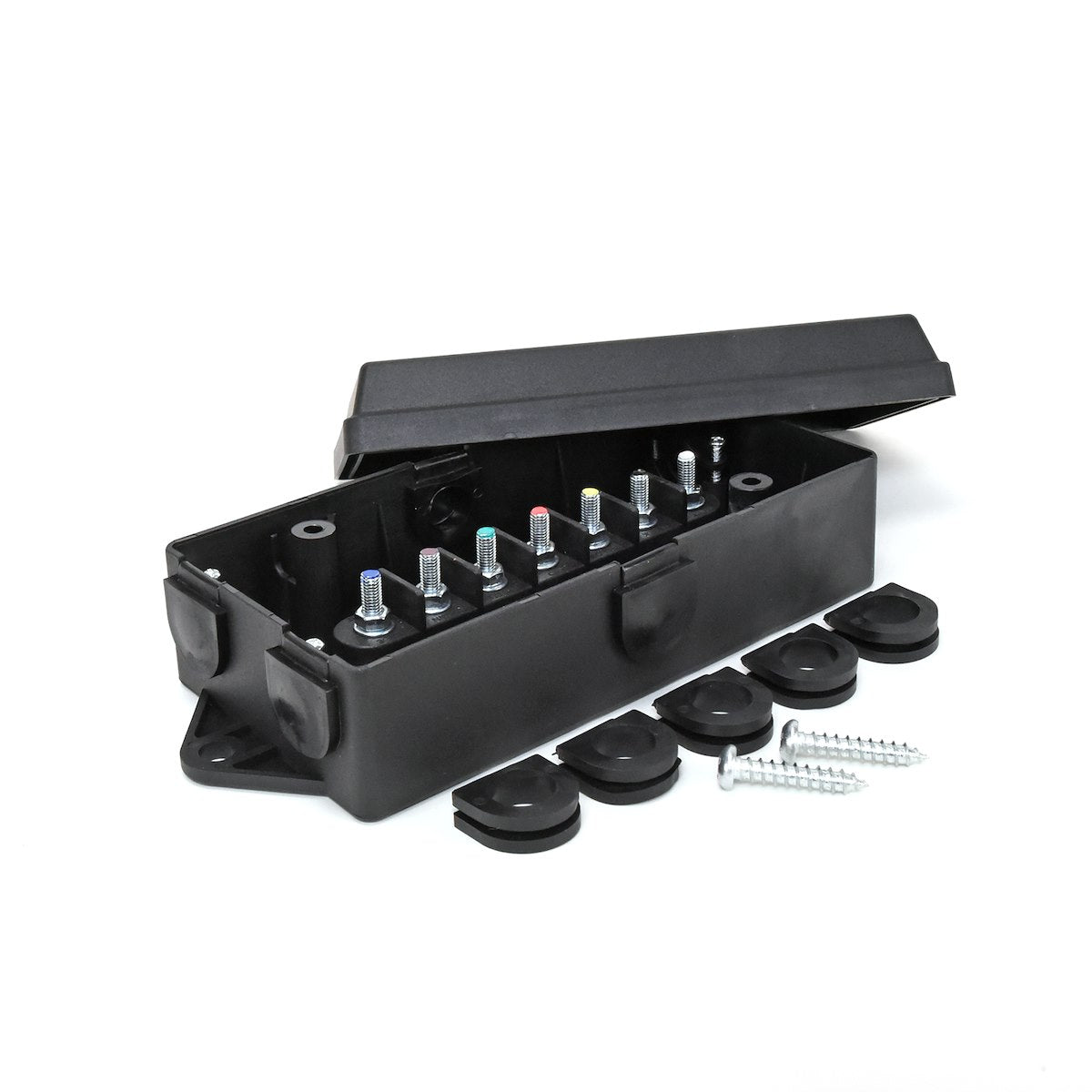 Husky Towing Wire Terminal Block, Attaches 7 Wires, 8-1/4 in Length x 3.44 in Width x 2-3/8 in Height, Black - 33200