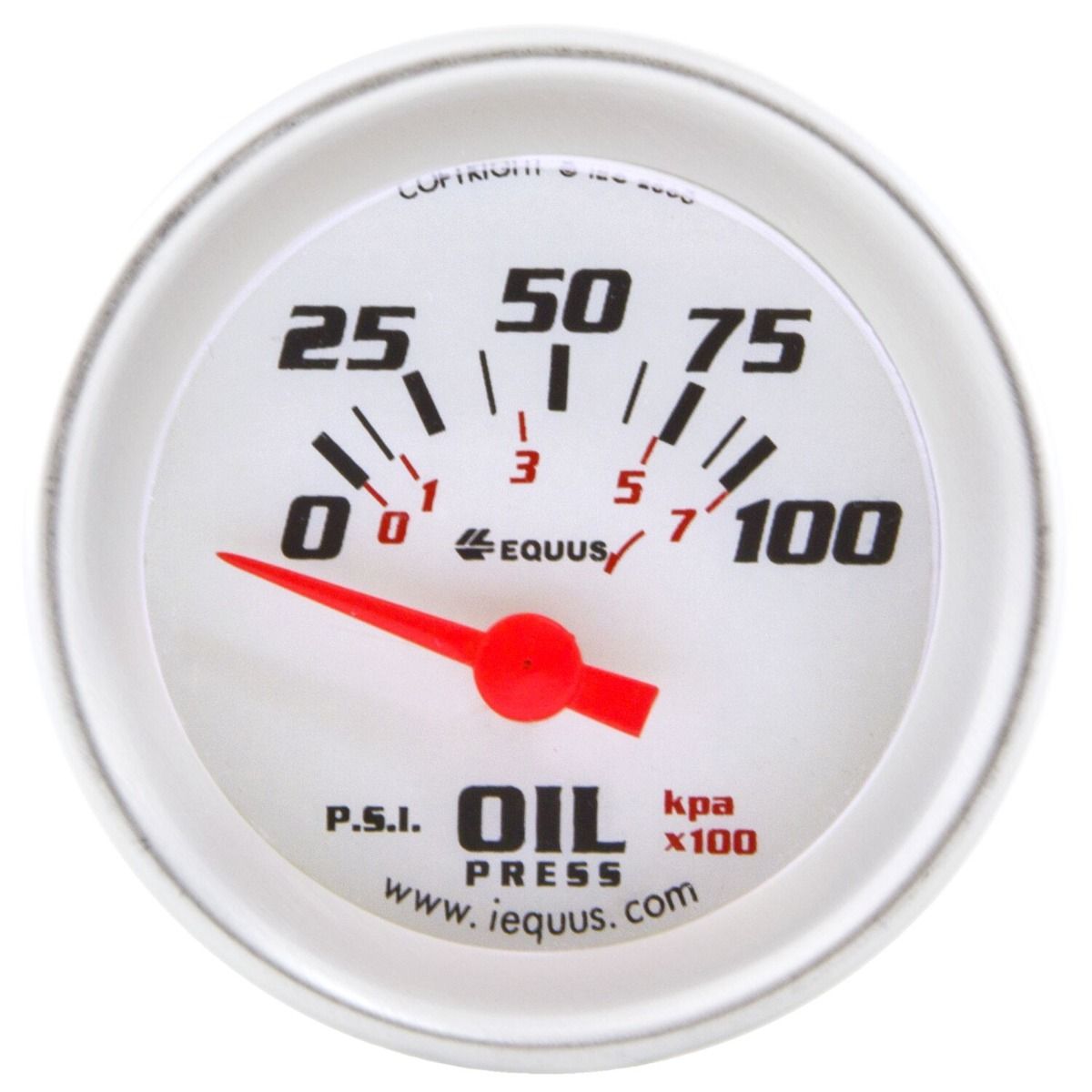 Equus Gauges Gauge Oil Pressure, 8000 Series, 2-1/16 in, 0-100 PSI - E8264