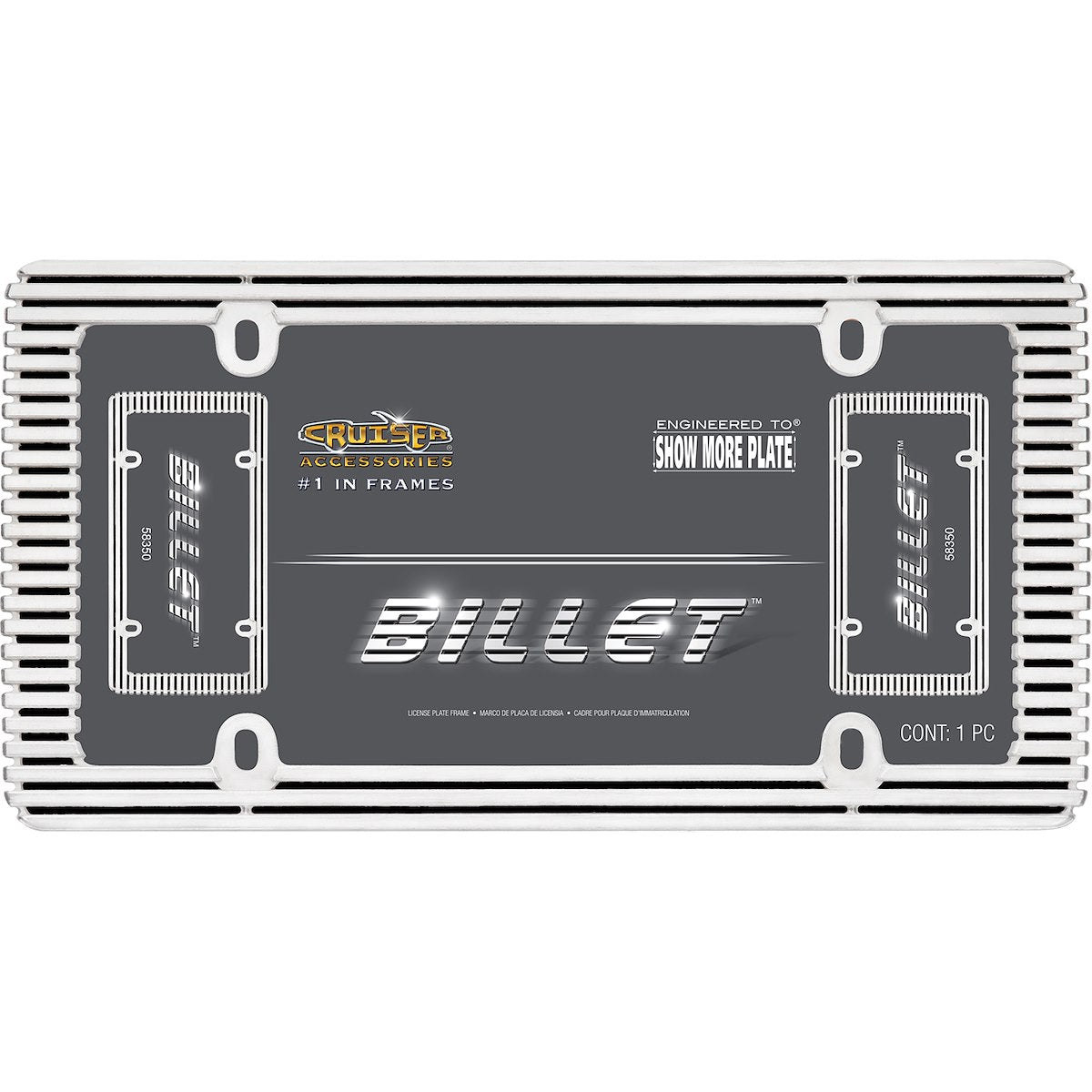 Cruiser License Plate Frame, Chrome Black - 58350