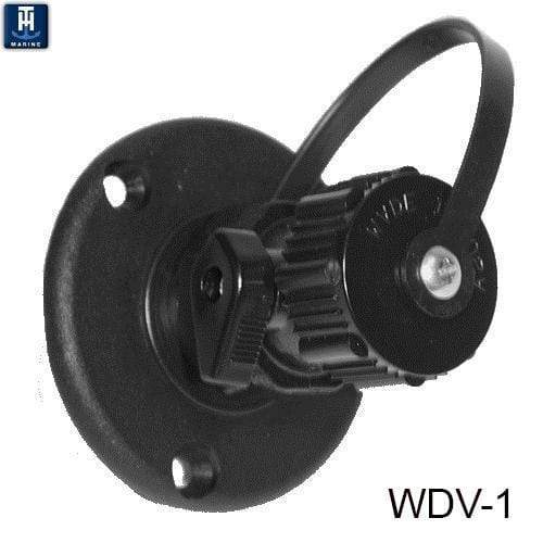 T-H Marine Boat Washdown Fitting, 3/4 in Hose Diameter, 2-1/4 in Flange Diameter, Black - WDV-1-DP