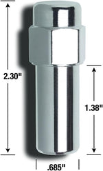 Gorilla Lug Nut, 14 Millimeter X 1.5 Thread Size, 1.38 in Mag Shank, 2.3 in Overall Length, Pack of 4 - 84147B