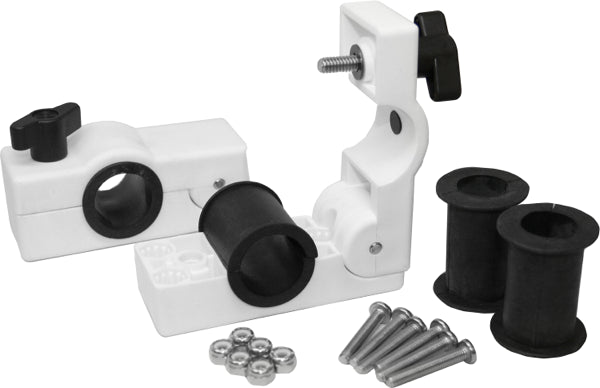 Sea Dog Rail Mount Clamp, Fits 3/4 in/1 in/1-1/4 in Tubing, White/Black, Nylon/EDPM/Stainless Steel, Set Of 2 - 327199-1