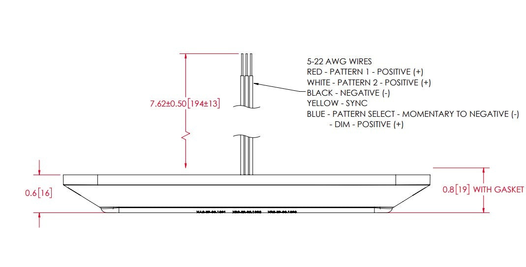 Ecco Electronic Warning Light, ED3705 SERIES, 1.4 in Height x 6.2 in Width x 0.6 in Depth, 6 Directional LEDs - ED3705A