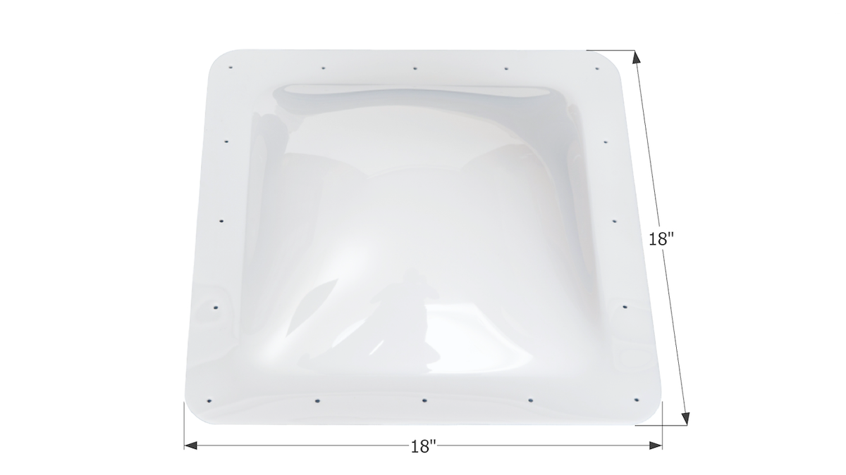 Icon Skylight, 4 in High Bubble Type Dome, For 14 in Length x 14 in Width Opening, 18 in Length x 18 in Width Flange - 01817