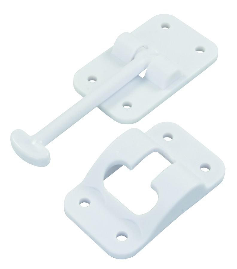 JR Products Door Catch, 3.5 in Length, Polar White - 10414