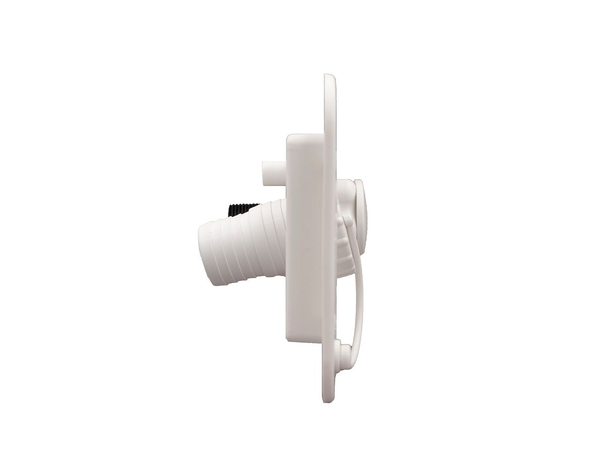 B&B Molders Fresh Water Inlet, Use With Either 1-1/4 in Or 1-3/8 in Water Fill Hose, 3-3/4 in Height x 6 in Width Cutout Dimension - 94222