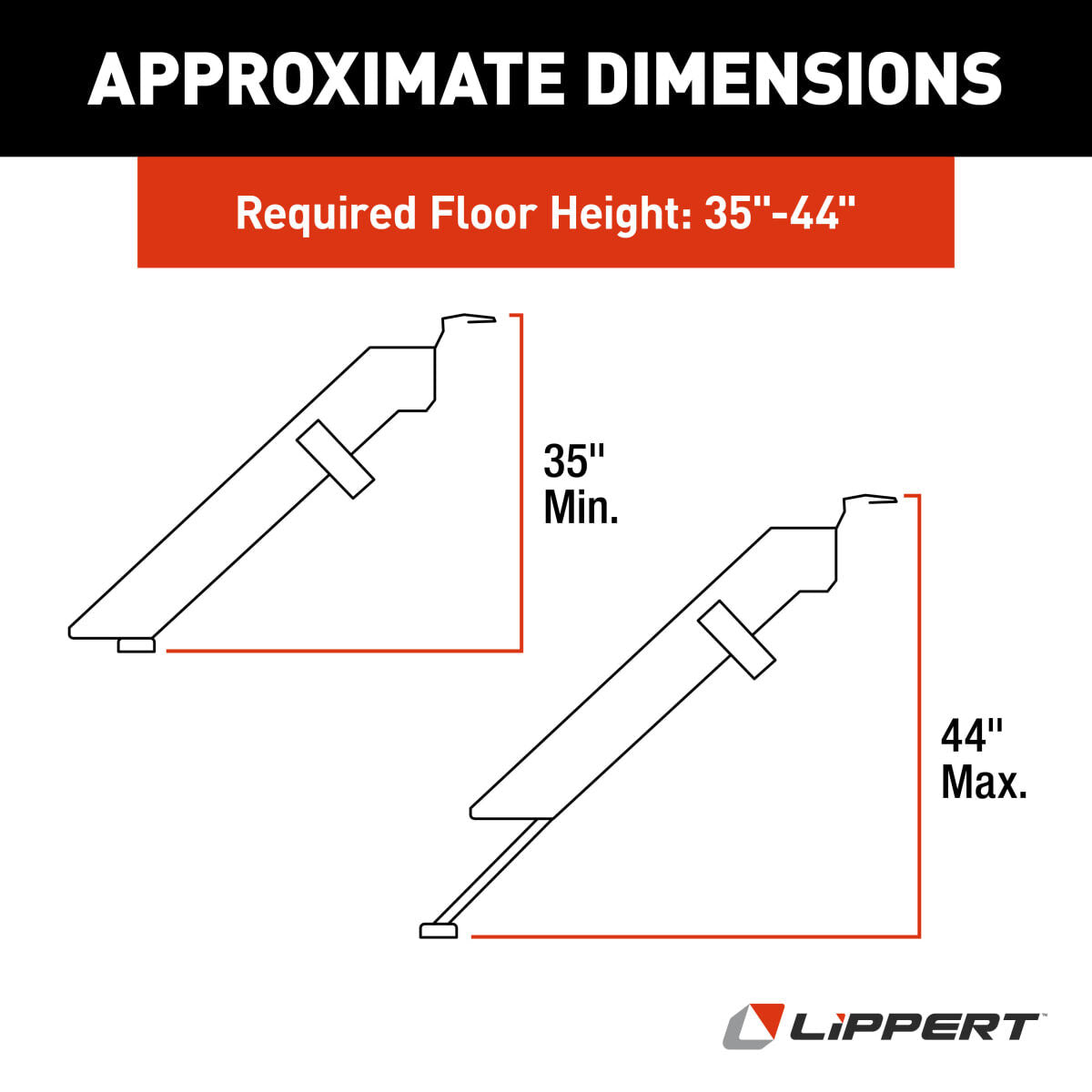 Lippert Entry Step, SolidStep  3.0, 4 Manual Fold-Up Steps, With 8 in Rise - 791575