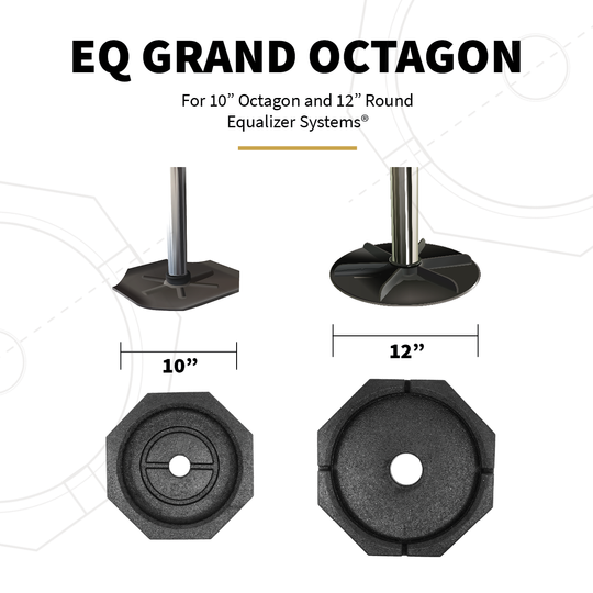 SnapPad Leveling Jack Foot Pad, Fits 10 in Octagon Front And 12 in Round Back Jack Foots, Black, Set Of 4 - EQ812SP4