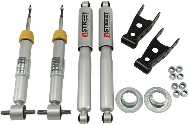 Bell Tech Lowering Kit, Adjustable 1 in Lift To 2 in Drop Front/2 To 3 in Rear Drop, Silver/Black - 990SP
