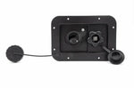 B&B Molders Fresh Water Inlet, Use With Either 1-1/4 in Or 1-3/8 in Water Fill Hose, 3-3/4 in Height x 6 in Width Cutout Dimension, Black - 94223
