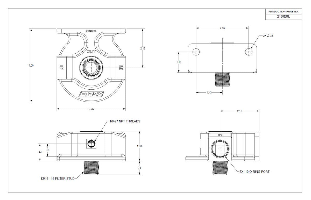 Earl's Performance Oil Filter Adapters and Components 2188ERL product image 6