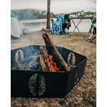 Camco Fire Ring, 27 in Diameter, 6 Piece Hinged Design, Steel - 51091