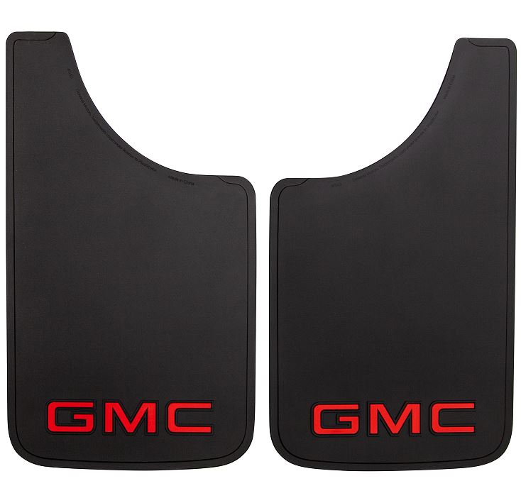 Plasticolor Mud Flap, Easy-Fit Series, Red GMC Logo, Black, Set Of 2 - 000545R01