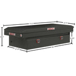 Weather Guard Tool Box, Textured Matte Black, Aluminum, 27-1/2 in Length x 72 in Width x 18-1/2 in Height - 117-52-04