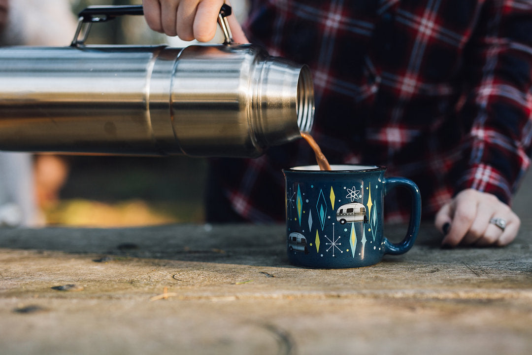 Camp Casual Cup, 15 oz Capacity, Vintage Blues Design, Blue - CC-004VB