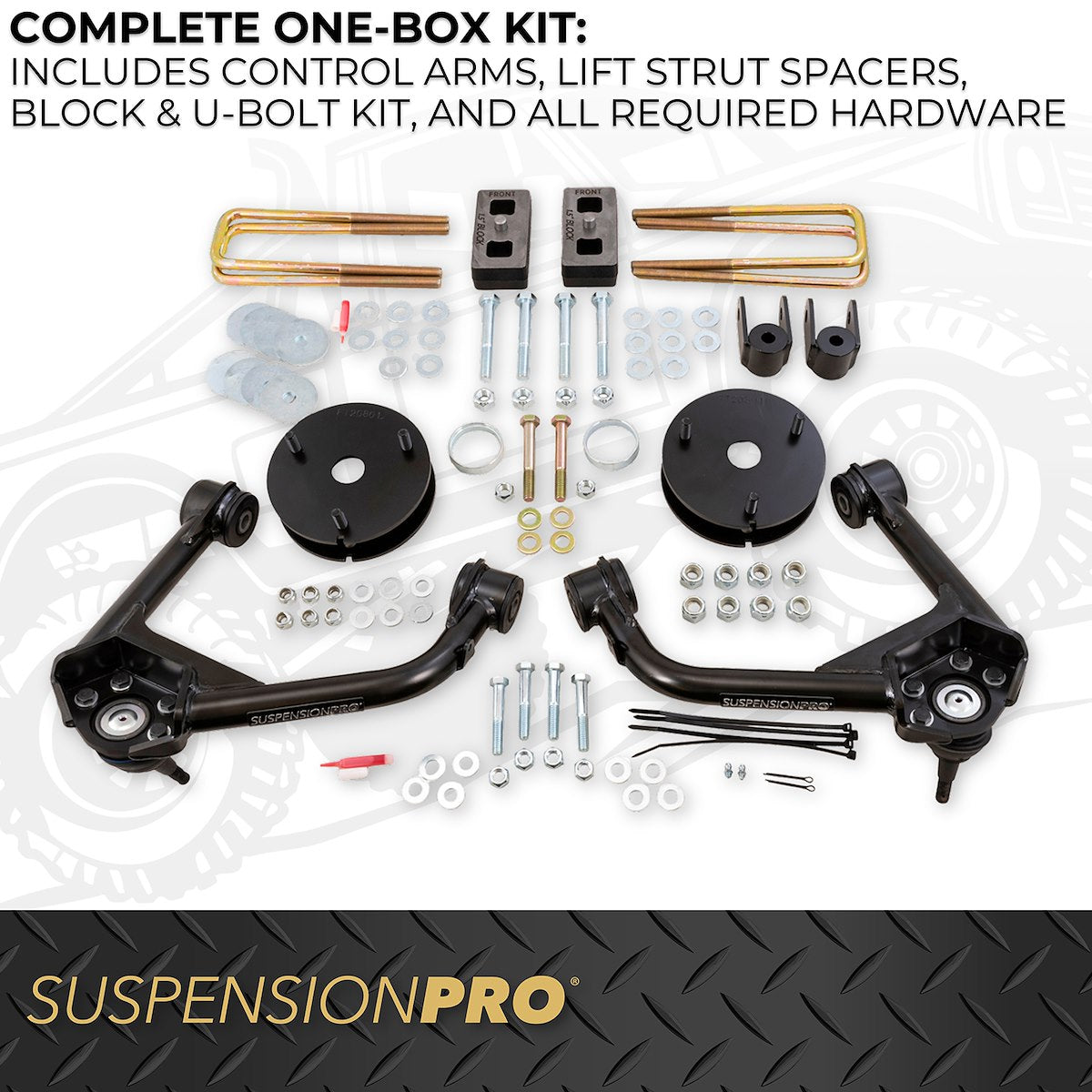 Suspension Pro Lift Kit Suspension, 3 in Front Lift, 1-1/2 in Rear Lift, Black Components - G30SL1