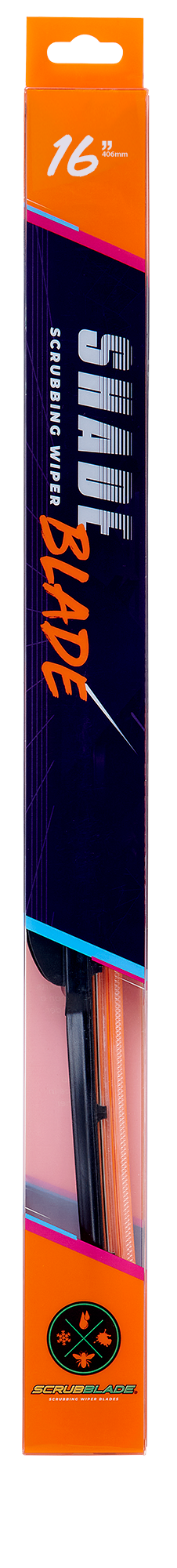 Scrubblade Windshield Wiper Blade, 16 in Length, Ceramic Coated Silicone Blade - CBO1600