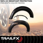 TrailFX Fender Flare, 2 in Front And 2-1/4 in Rear Tire Coverage, Black Smooth Paintable Finish, Set Of 4 - TFF3002S