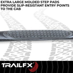 TrailFX Nerf Bar, 3 in Round Bent 90 degree, Black, Steel - A0055T